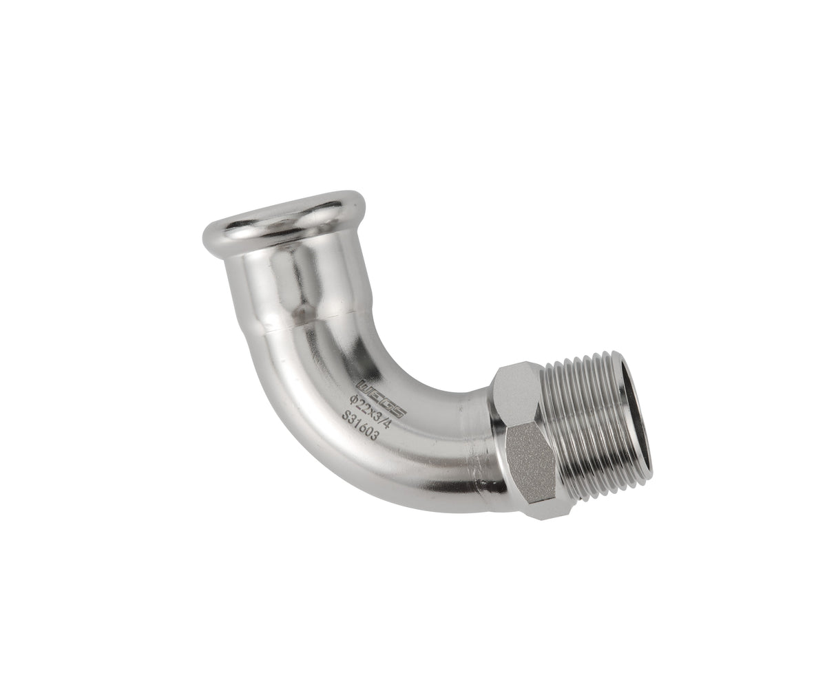 Übergangsbogen 90°, mit Aussengewinde, konisch