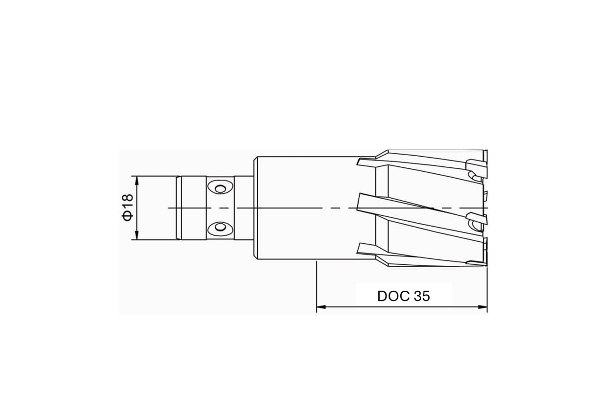 DNTF 35 Carbid Bestückte Ringfräse / Kernbohrer mit FEIN Quick-In Aufnahme