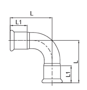 Bogen 90°, innen - innen