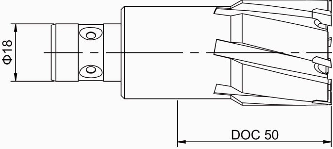 DNTF 35 Carbid Bestückte Ringfräse / Kernbohrer mit FEIN Quick-In Aufnahme