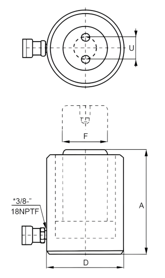 Hydraulikzylinder mit niedriger Bauhöhe