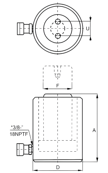 Hydraulikzylinder mit niedriger Bauhöhe