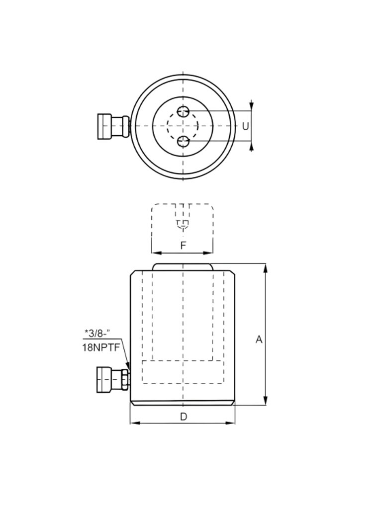 Hydraulikzylinder mit niedriger Bauhöhe