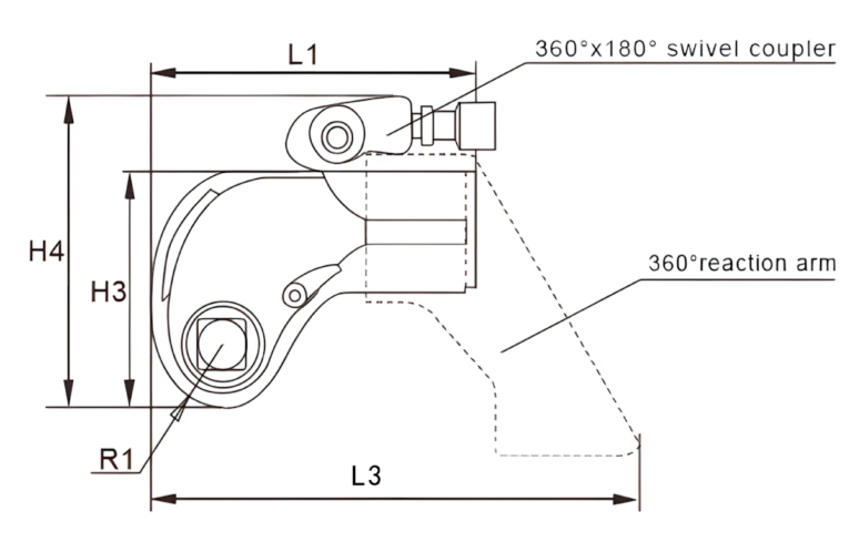 Hydraulischer Vierkant-Drehmomentschlüssel