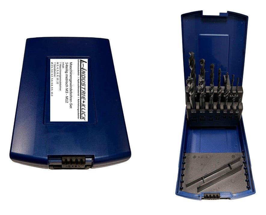 Gewindebohrer- und Bohrersatz 14-tlg.