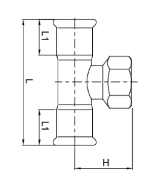 T-Stück, mit Abgang Innengewinde