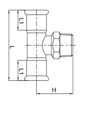 T-Stück, mit Aussengewinde, konisch