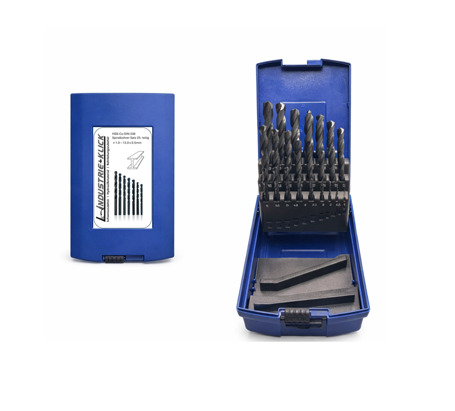 HSS-E Metall-Spiralbohrer-Set 25-teilig – 5% Cobalt