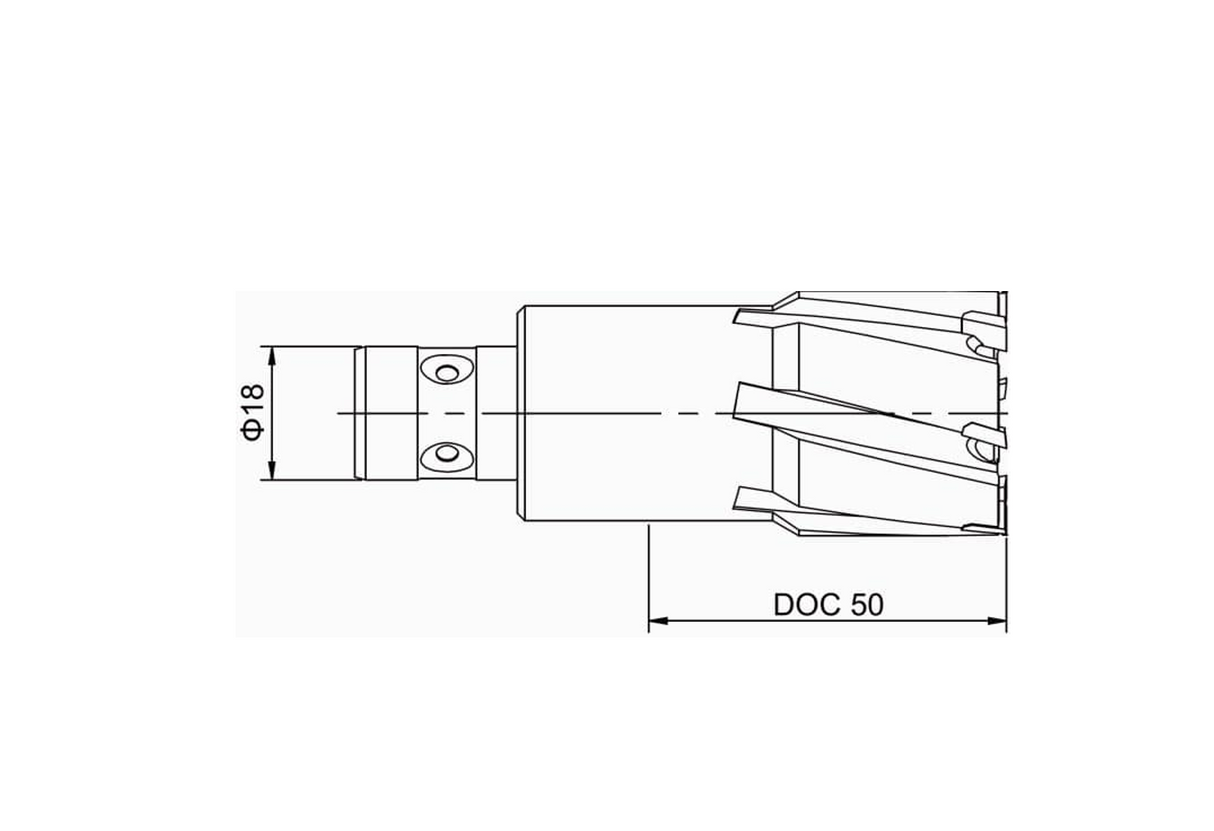 DNTF 50 Carbid Bestückte Ringfräse / Kernbohrer mit FEIN Quick-In Aufnahme