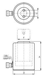 Hydraulikzylinder mit niedriger Bauhöhe